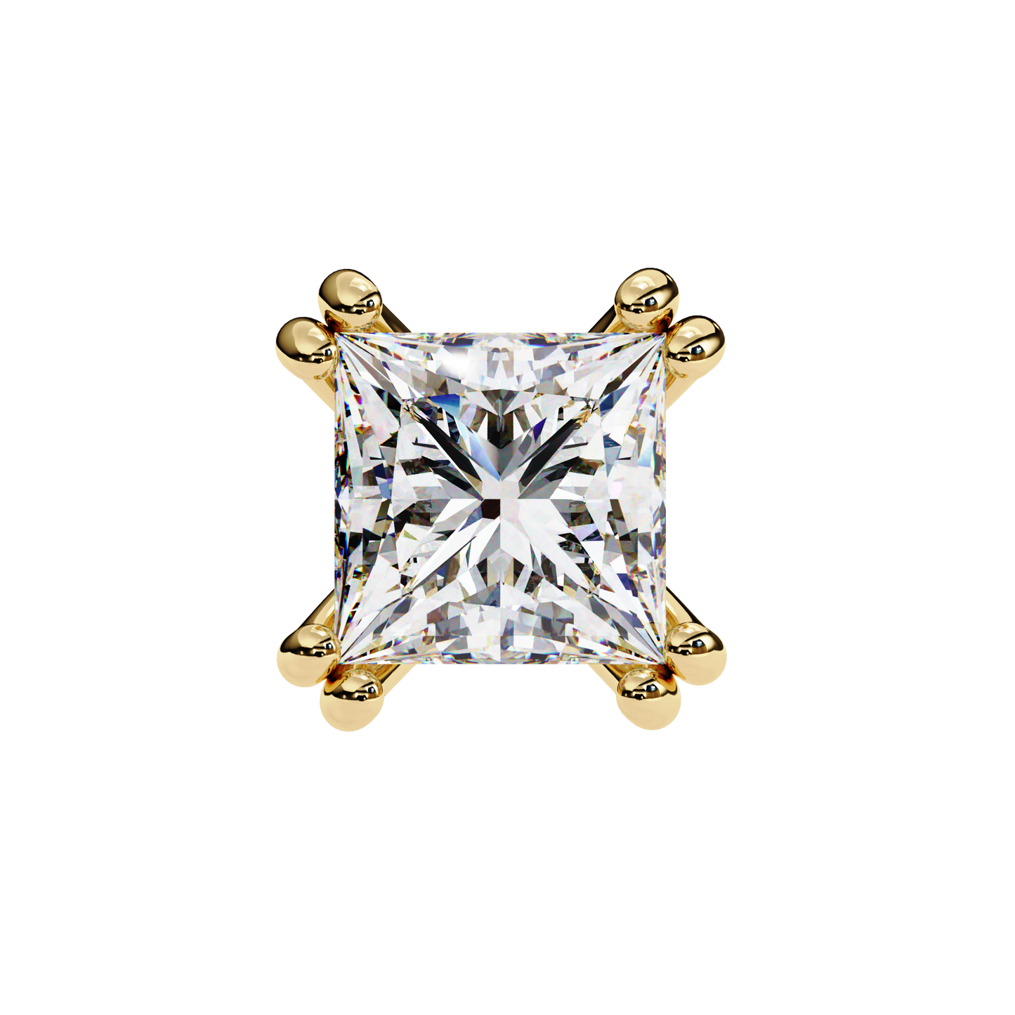 Amore Lucente Princess Cut Solitaire Studs
