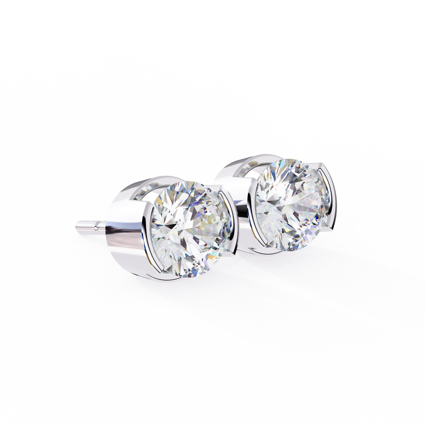 Halorine Solitaire Diamond Earrings