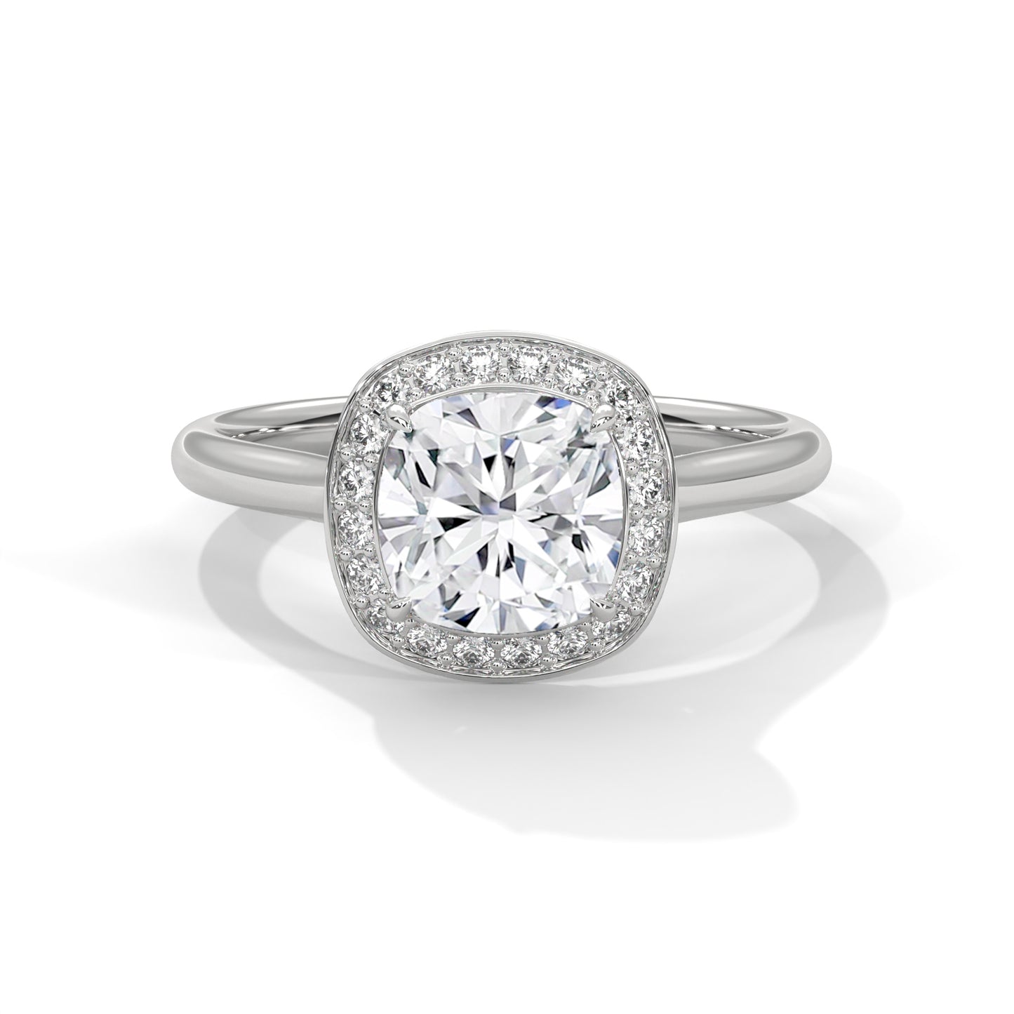 Lustra Halo Cushion Solitaire Ring