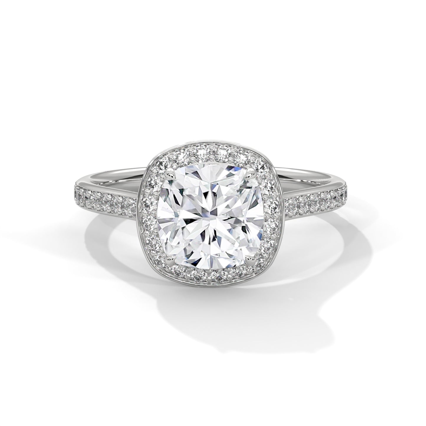 Elarin Flame Cushion Solitaire Ring