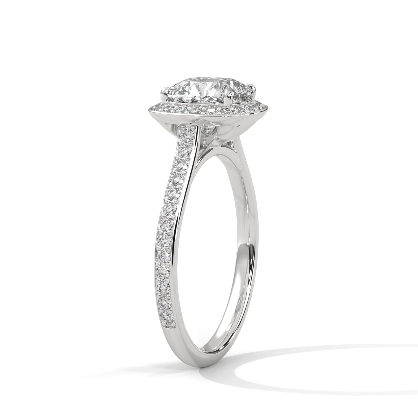 Elarin Flame Cushion Solitaire Ring