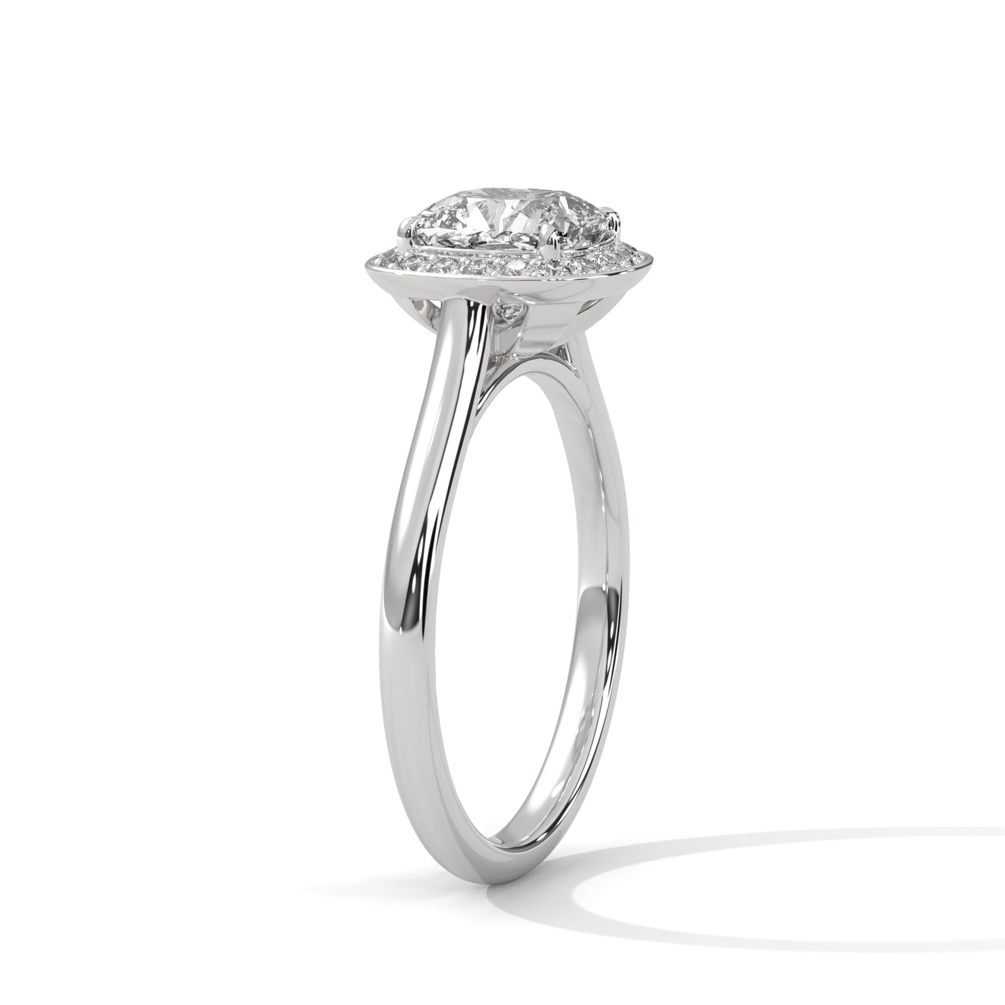 Lustra Halo Cushion Solitaire Ring