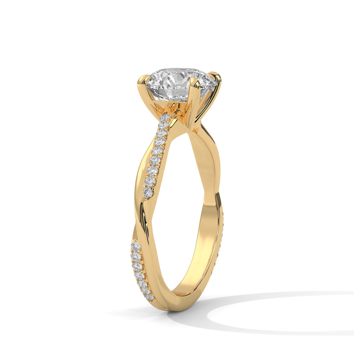 Golden Eclipse Solitaire Ring