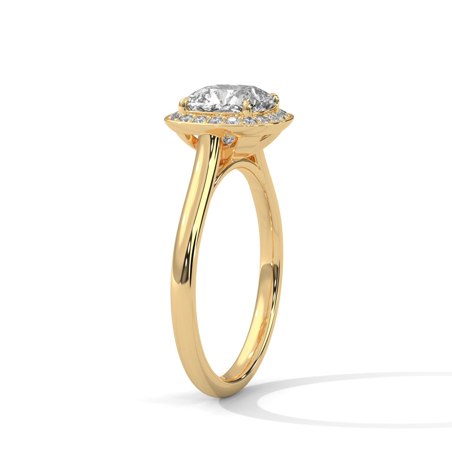 Lustra Halo Cushion Solitaire Ring