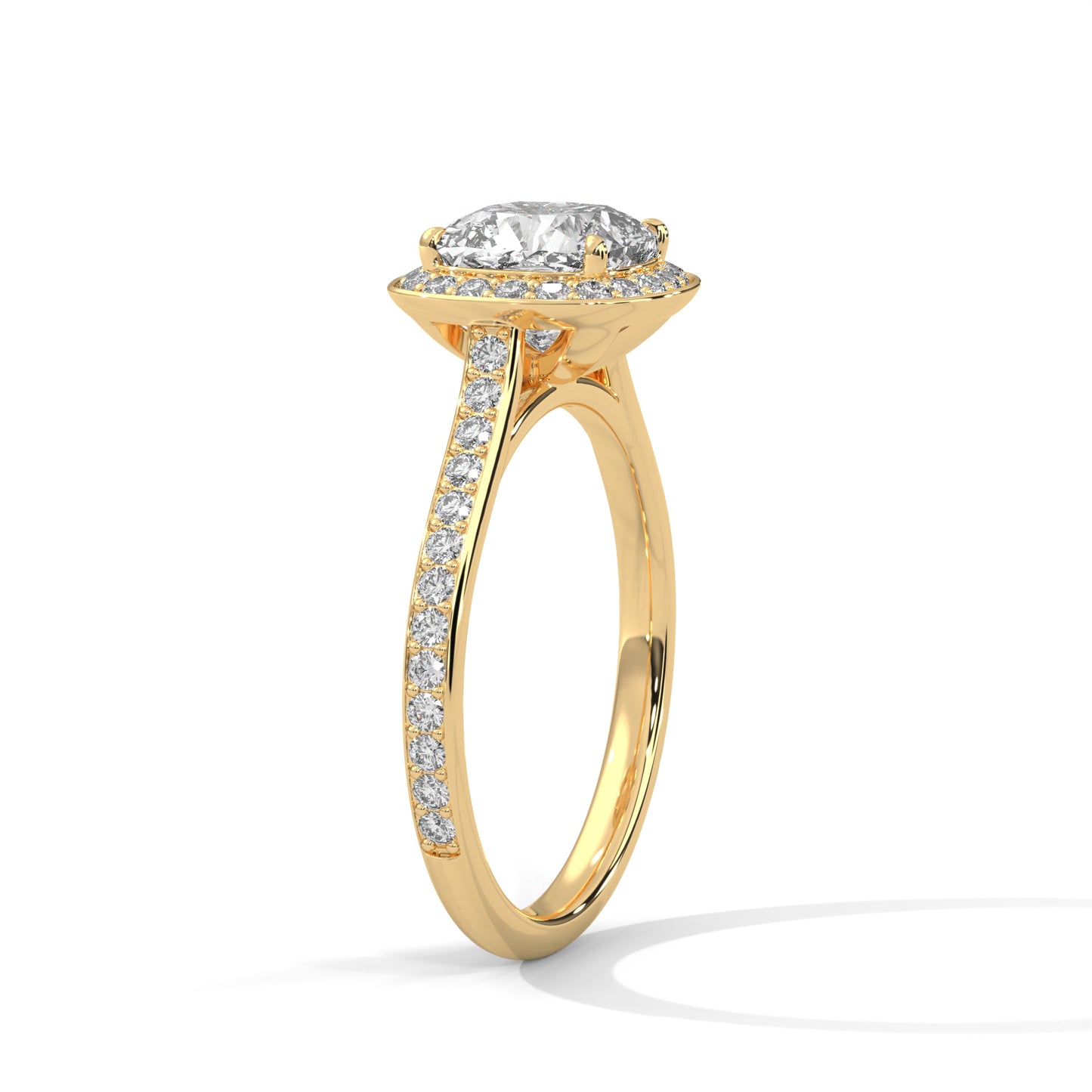 Elarin Flame Cushion Solitaire Ring