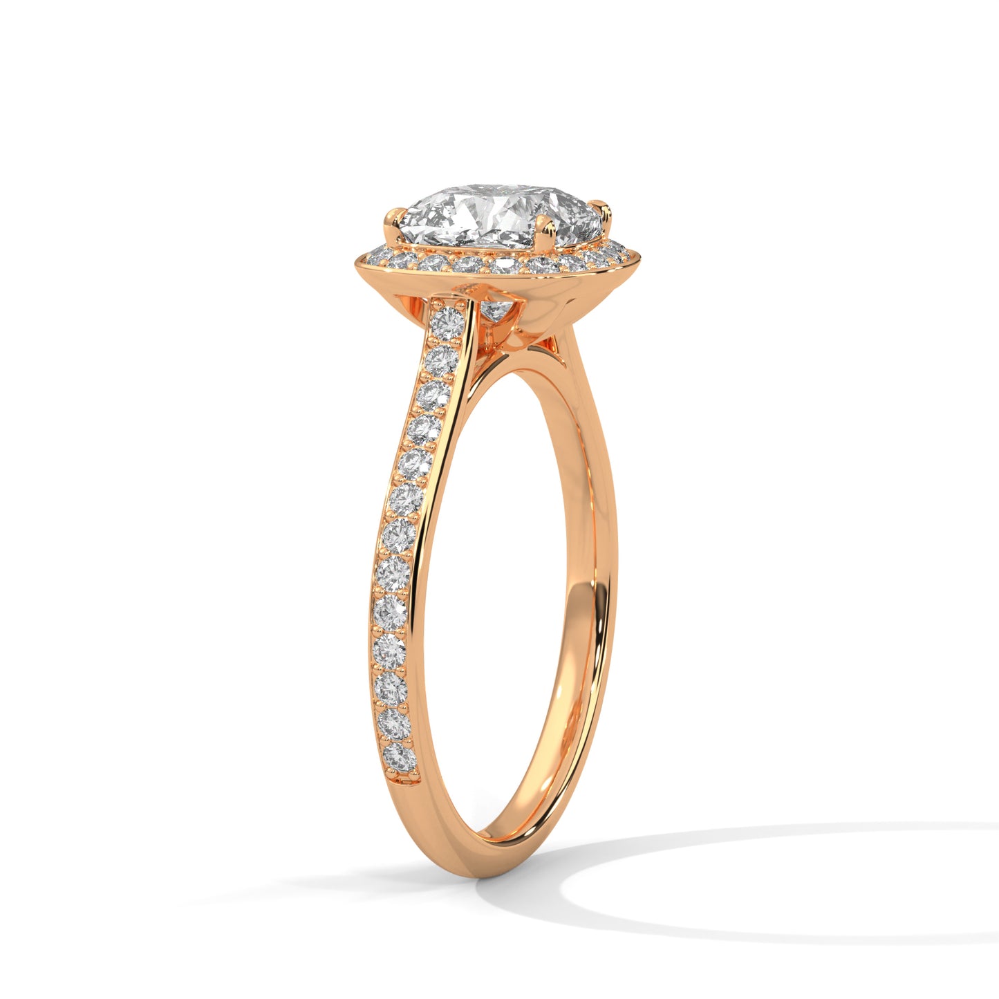 Elarin Flame Cushion Solitaire Ring