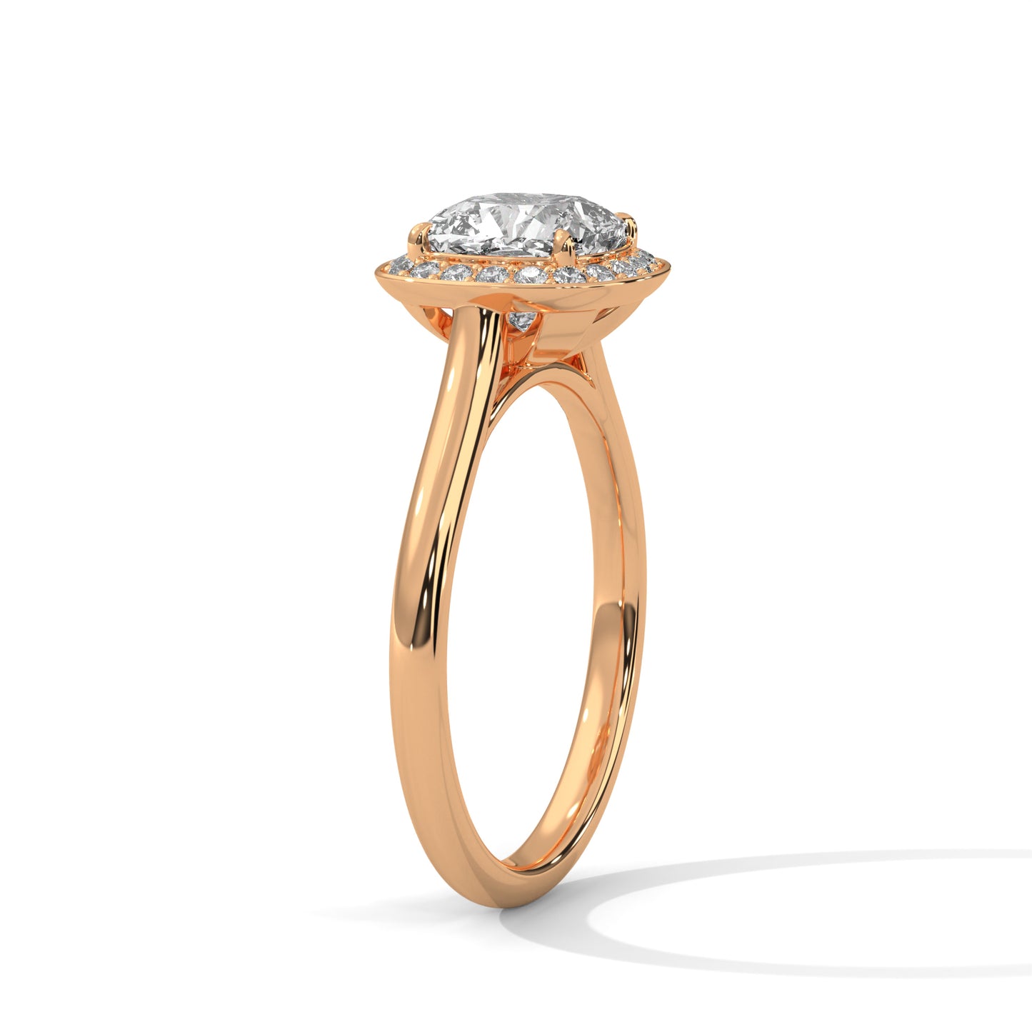 Lustra Halo Cushion Solitaire Ring