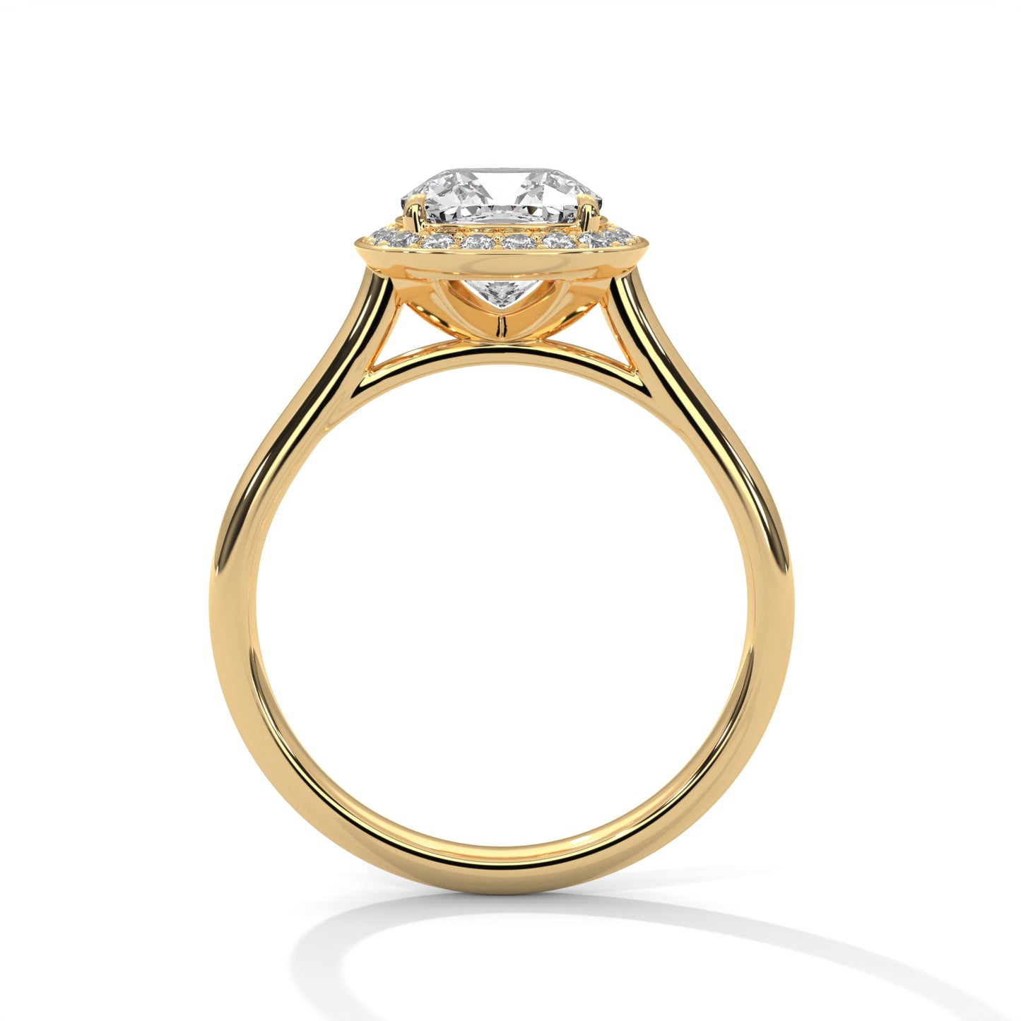 Lustra Halo Cushion Solitaire Ring
