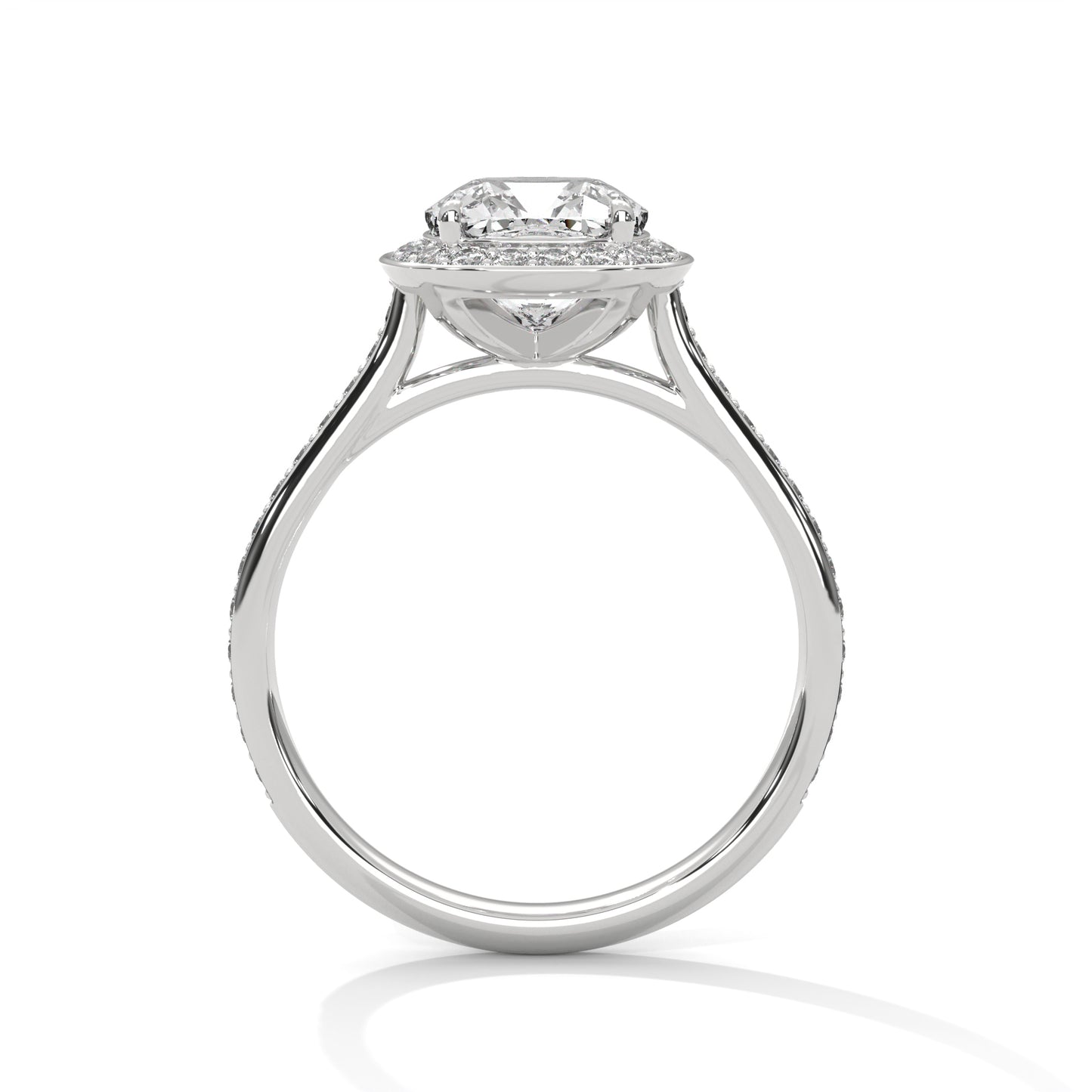 Elarin Flame Cushion Solitaire Ring