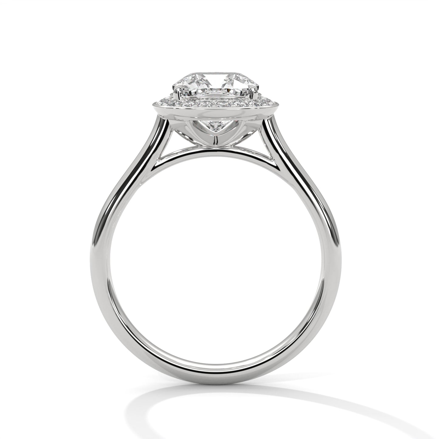Lustra Halo Cushion Solitaire Ring