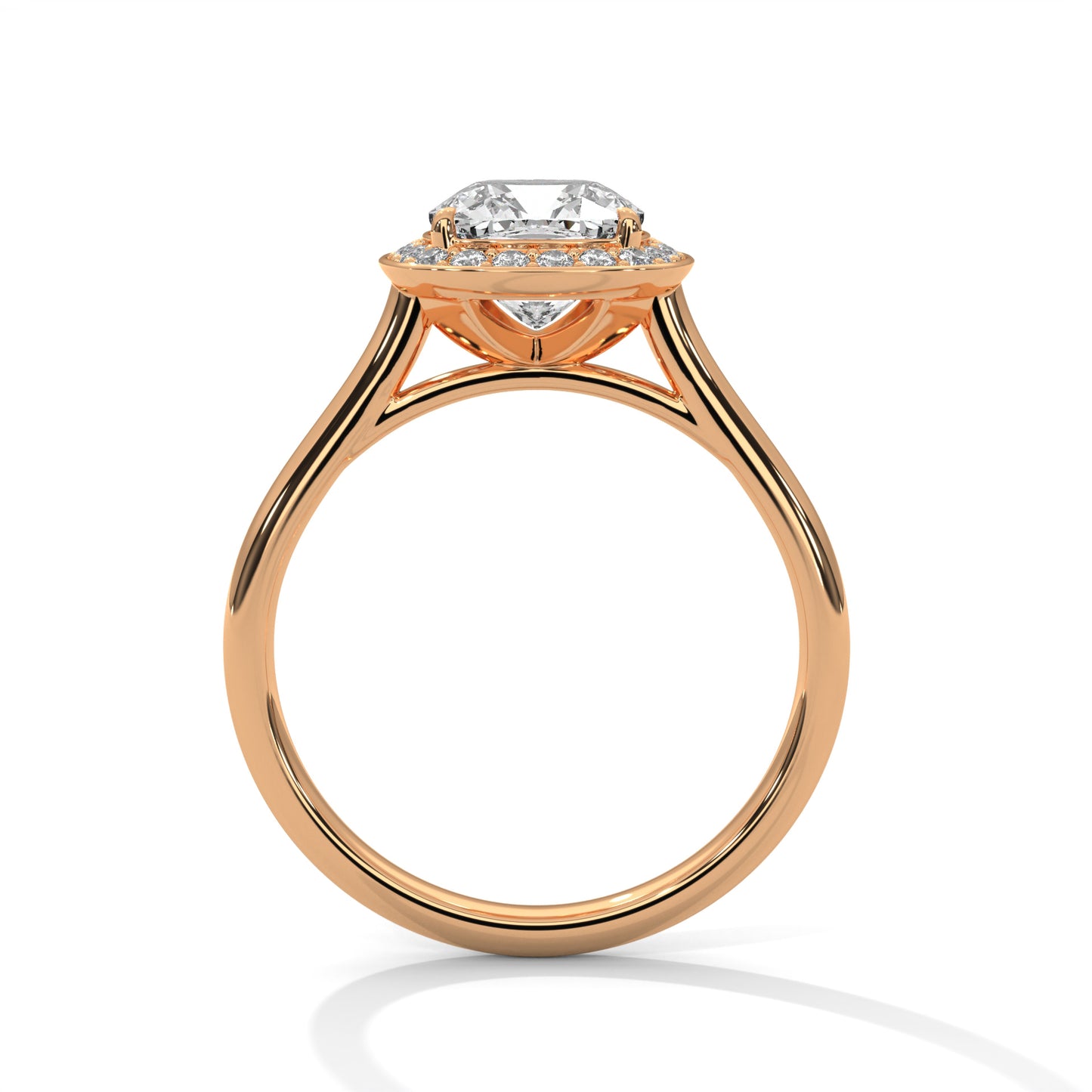 Lustra Halo Cushion Solitaire Ring