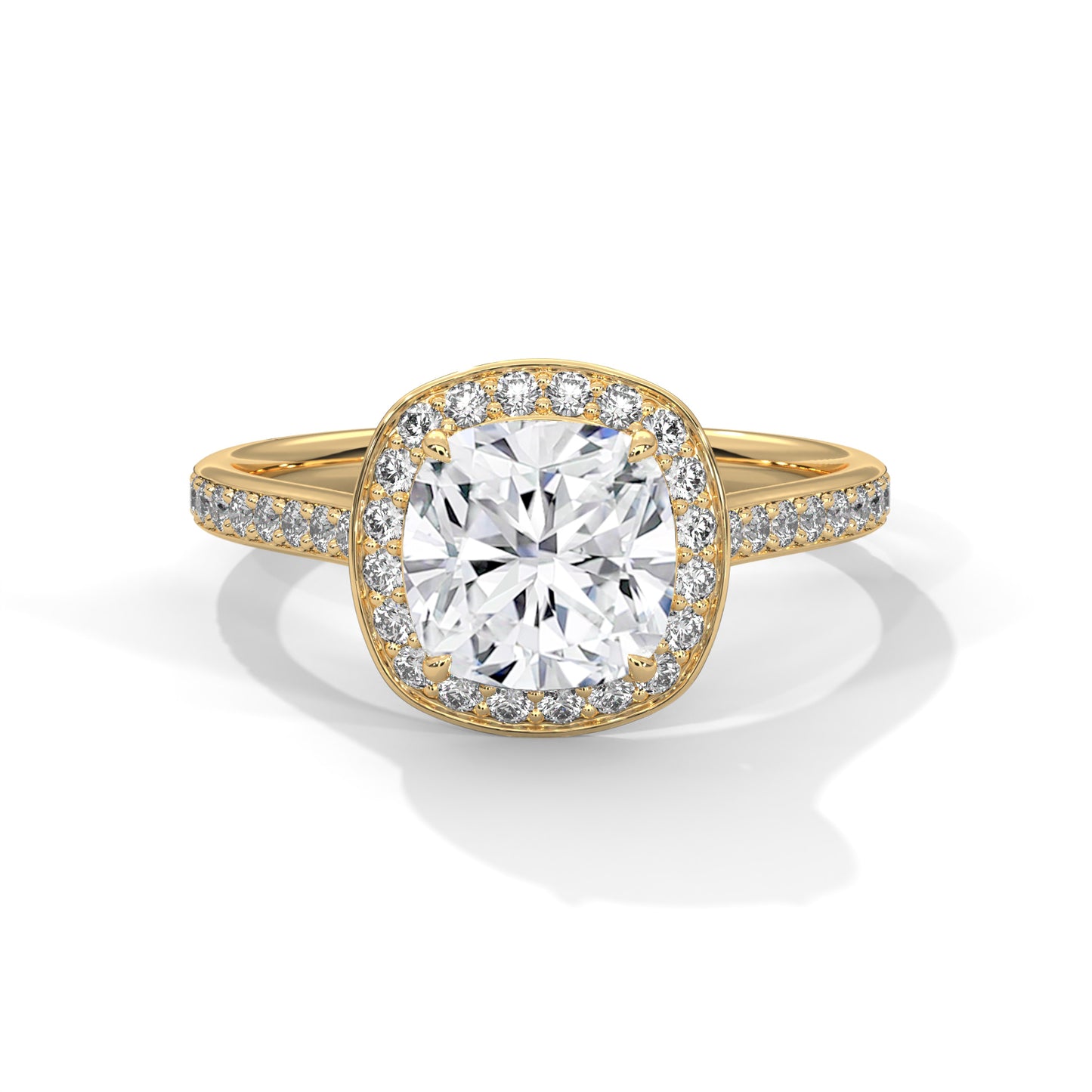 Elarin Flame Cushion Solitaire Ring