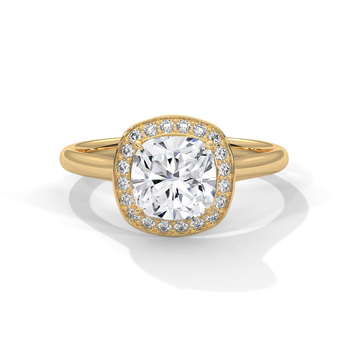 Lustra Halo Cushion Solitaire Ring