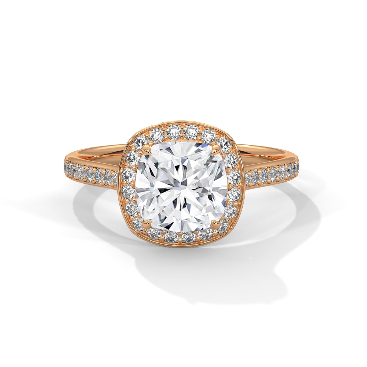 Elarin Flame Cushion Solitaire Ring