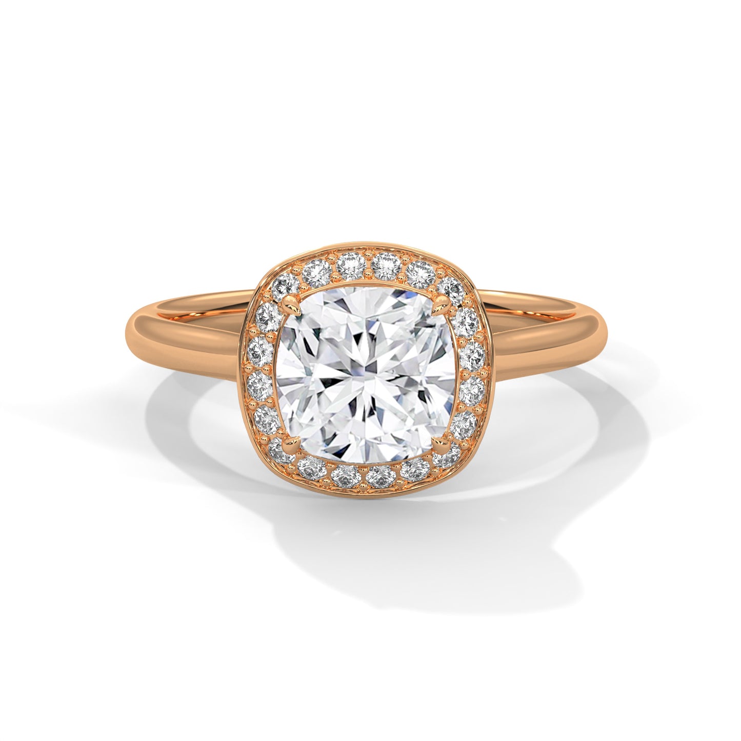 Lustra Halo Cushion Solitaire Ring