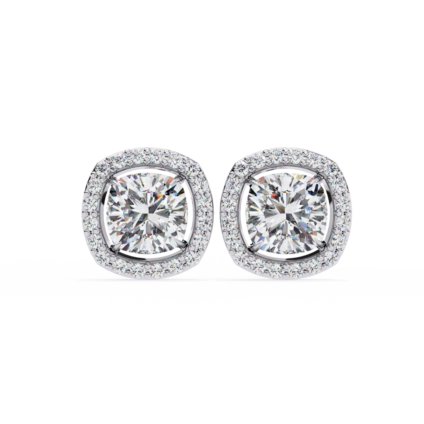 Majestic One Cushion Solitaire Studs