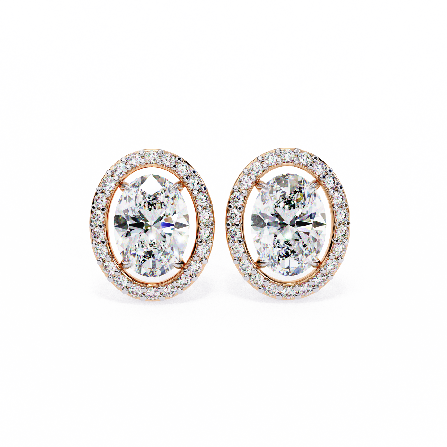 Jewel of Time Oval Solitaire Studs