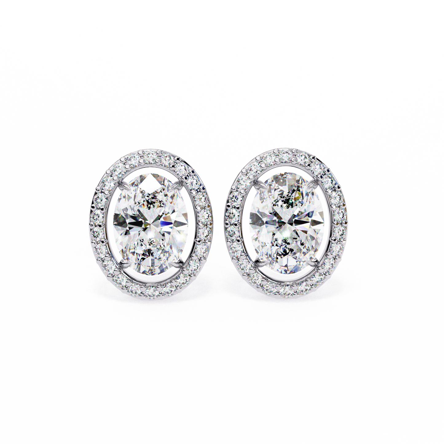 Jewel of Time Oval Solitaire Studs