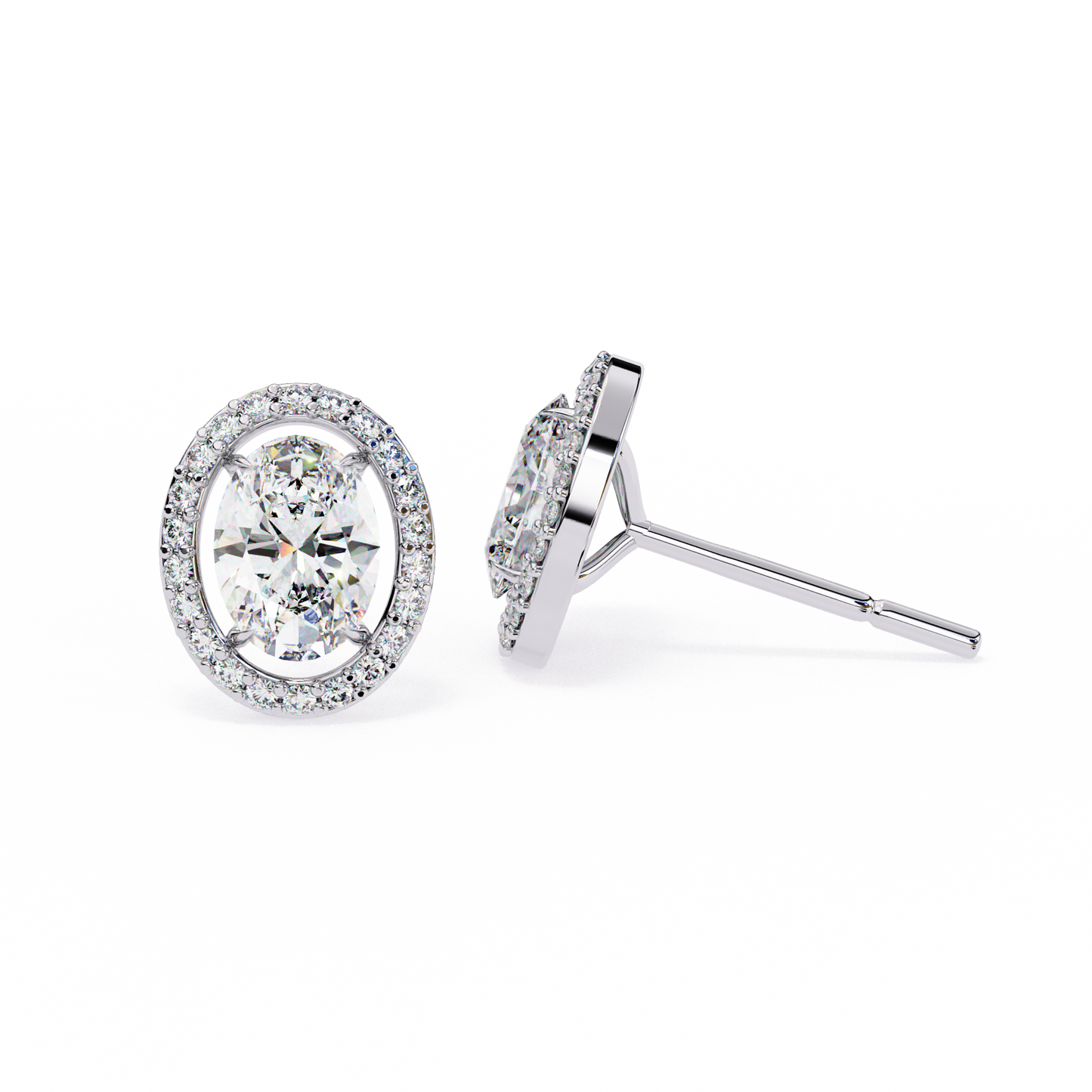 Jewel of Time Oval Solitaire Studs