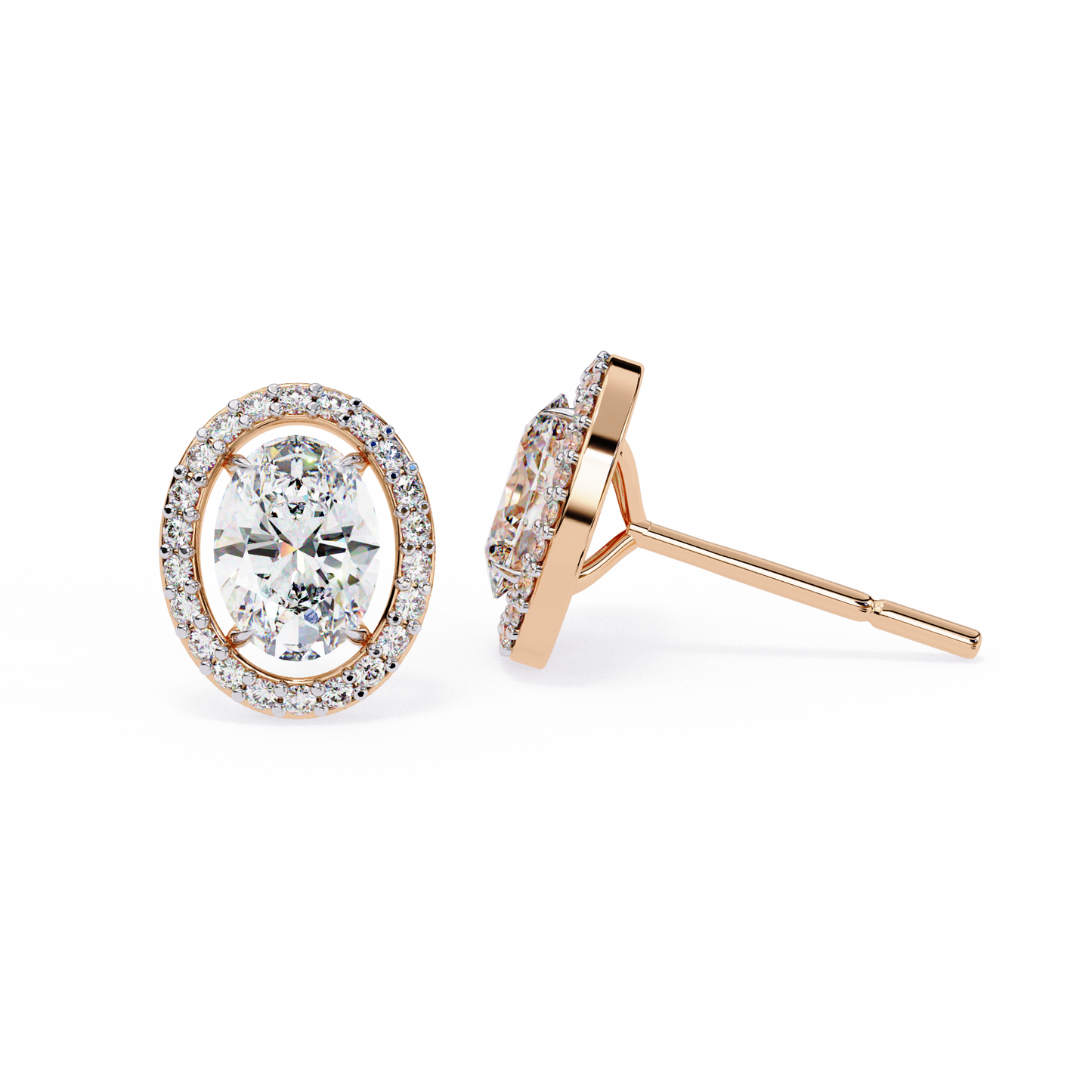Jewel of Time Oval Solitaire Studs