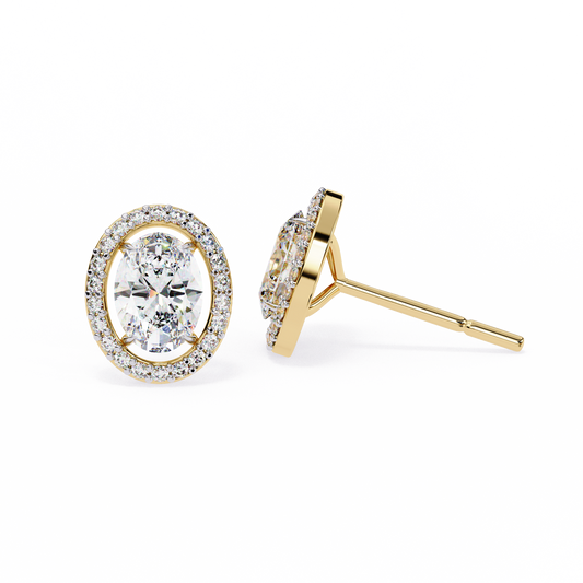 Jewel of Time Oval Solitaire Studs
