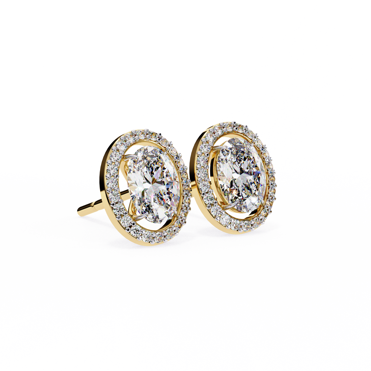 Jewel of Time Oval Solitaire Studs