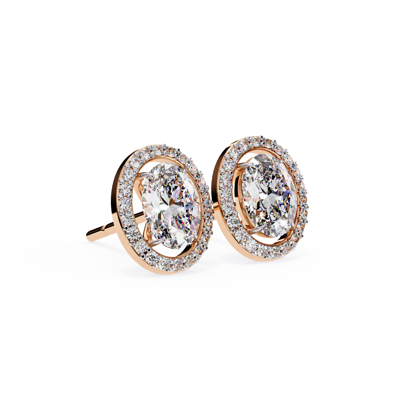Jewel of Time Oval Solitaire Studs