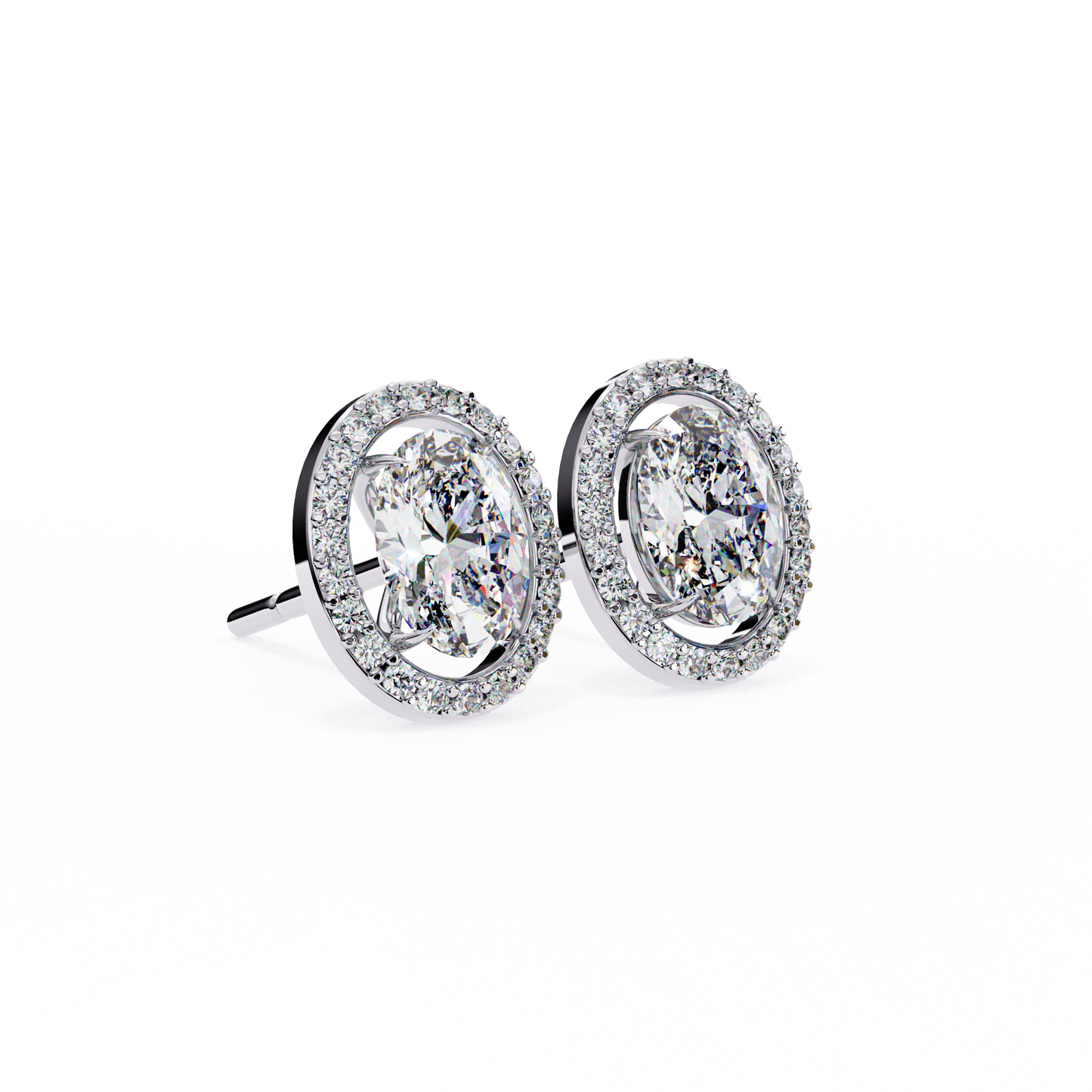 Jewel of Time Oval Solitaire Studs