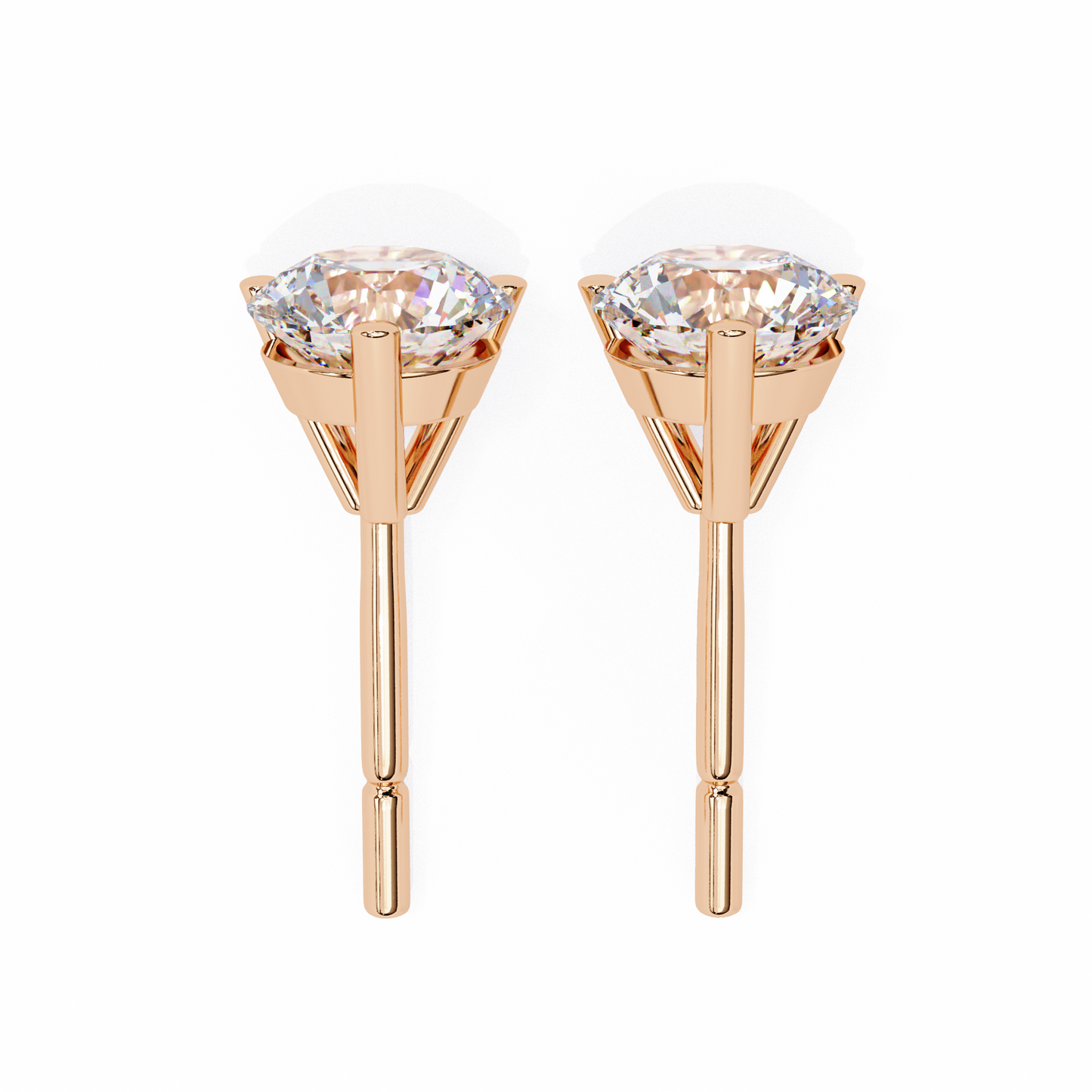 Orbitara Round Cut Solitaire Studs
