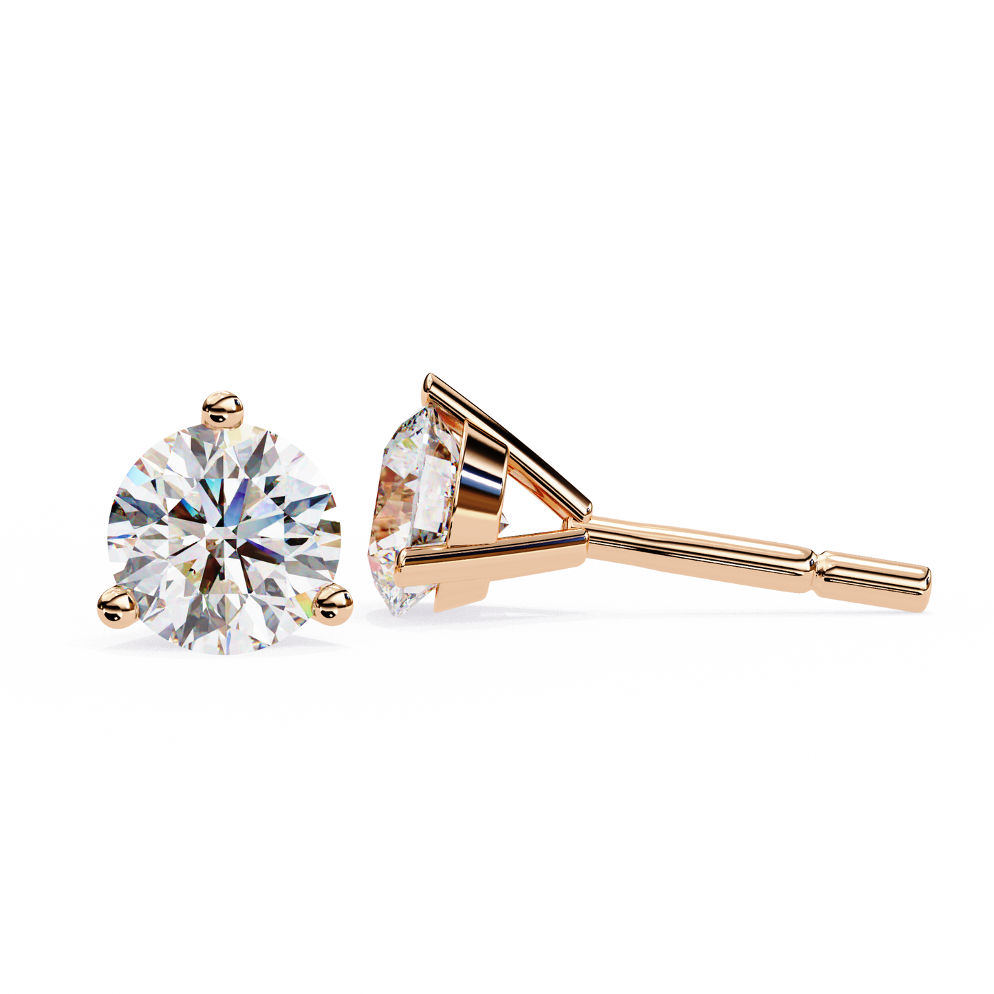 Orbitara Round Cut Solitaire Studs