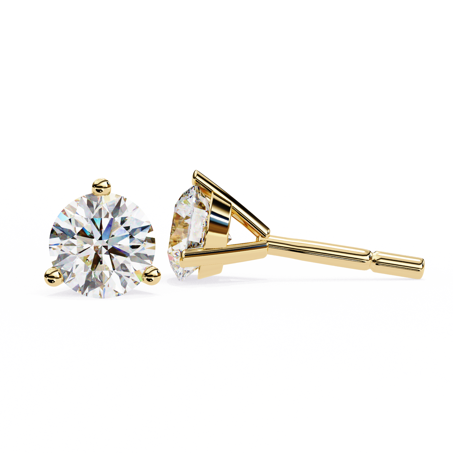 Orbitara Round Cut Solitaire Studs