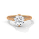Sleek Tapered Band Solitaire Ring with Round Diamond