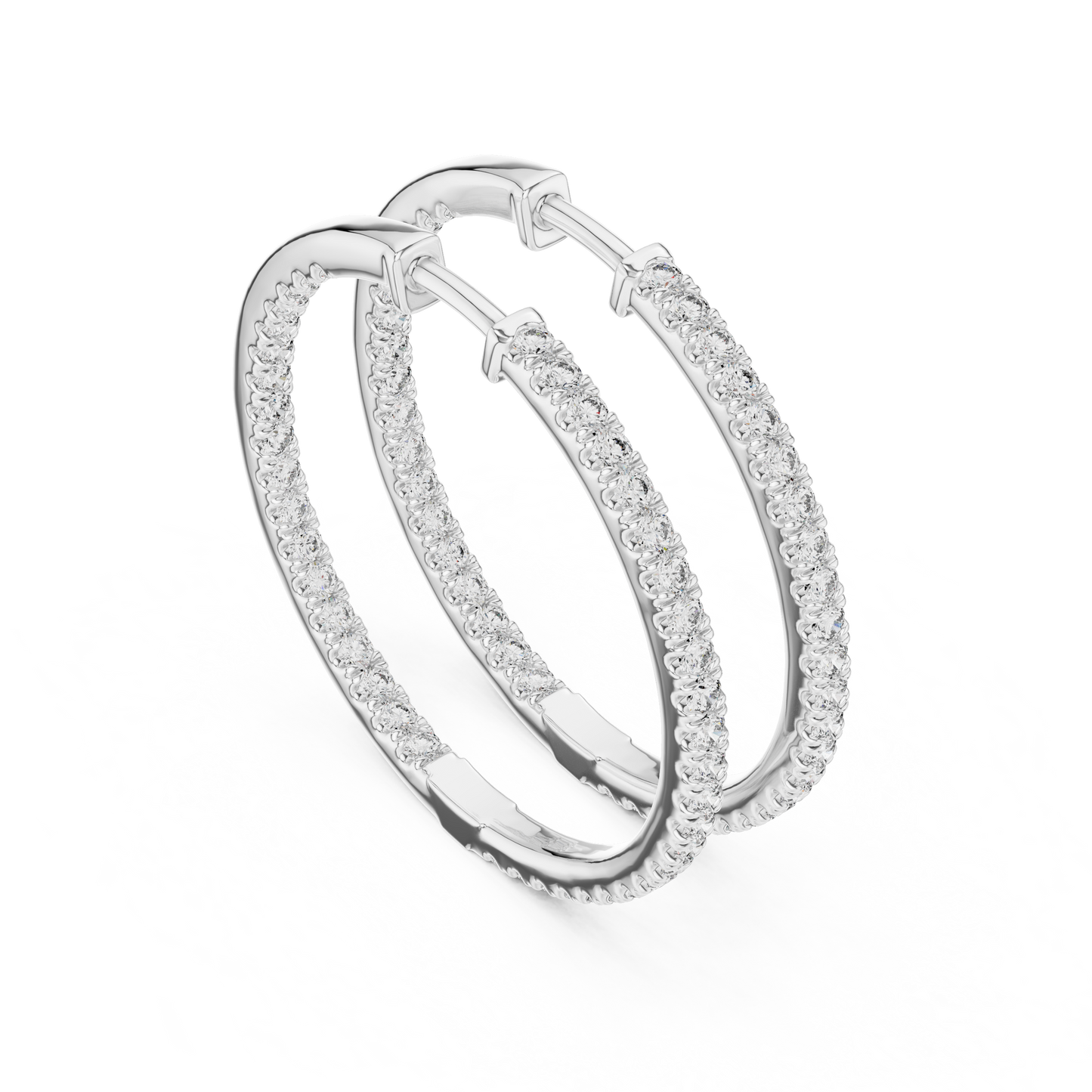 Lustrous Diamond Pavé Hoops