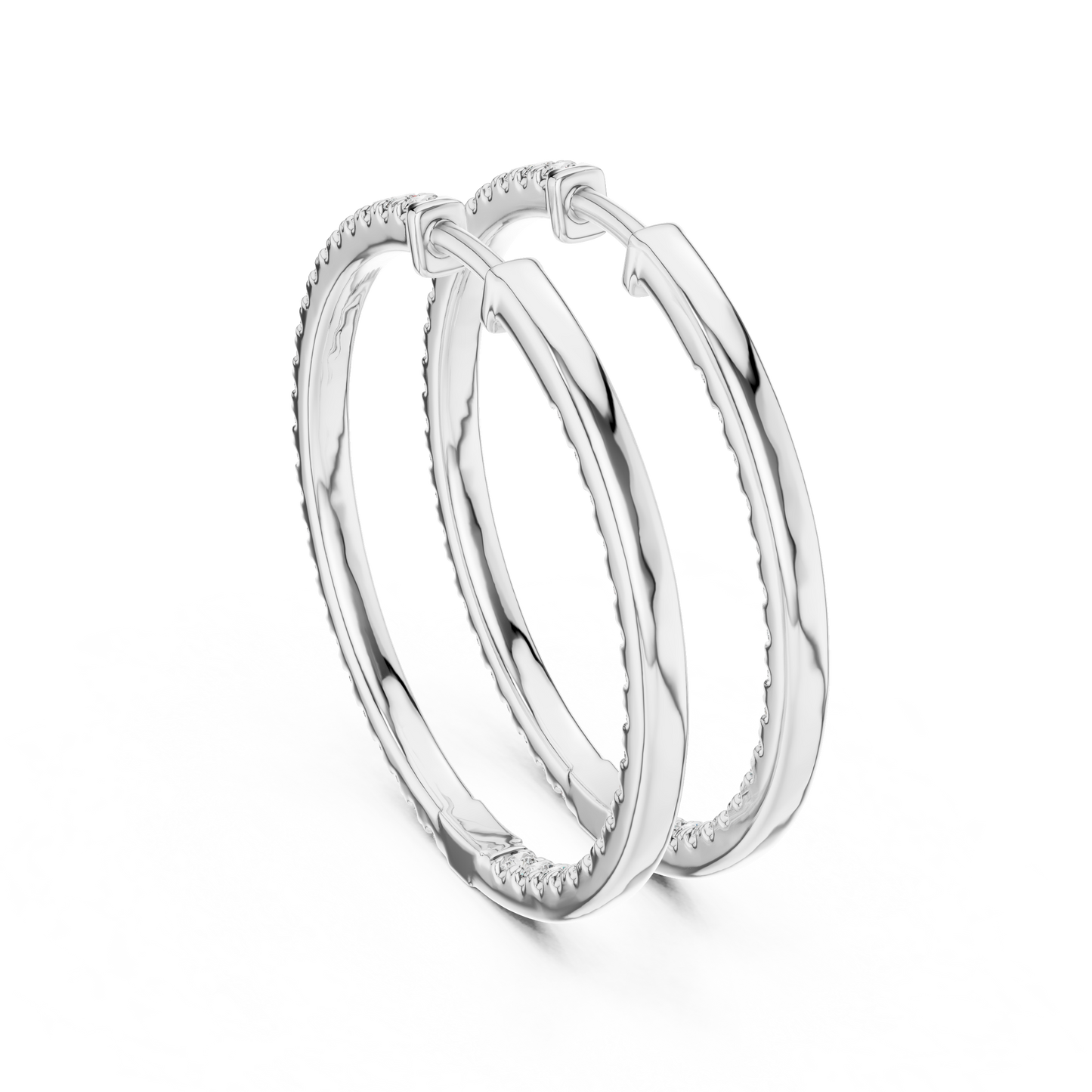 Lustrous Diamond Pavé Hoops