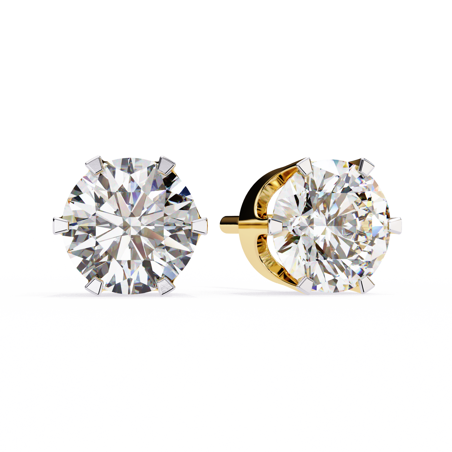 Amara Gioiello Round Solitaire Diamond earrlings