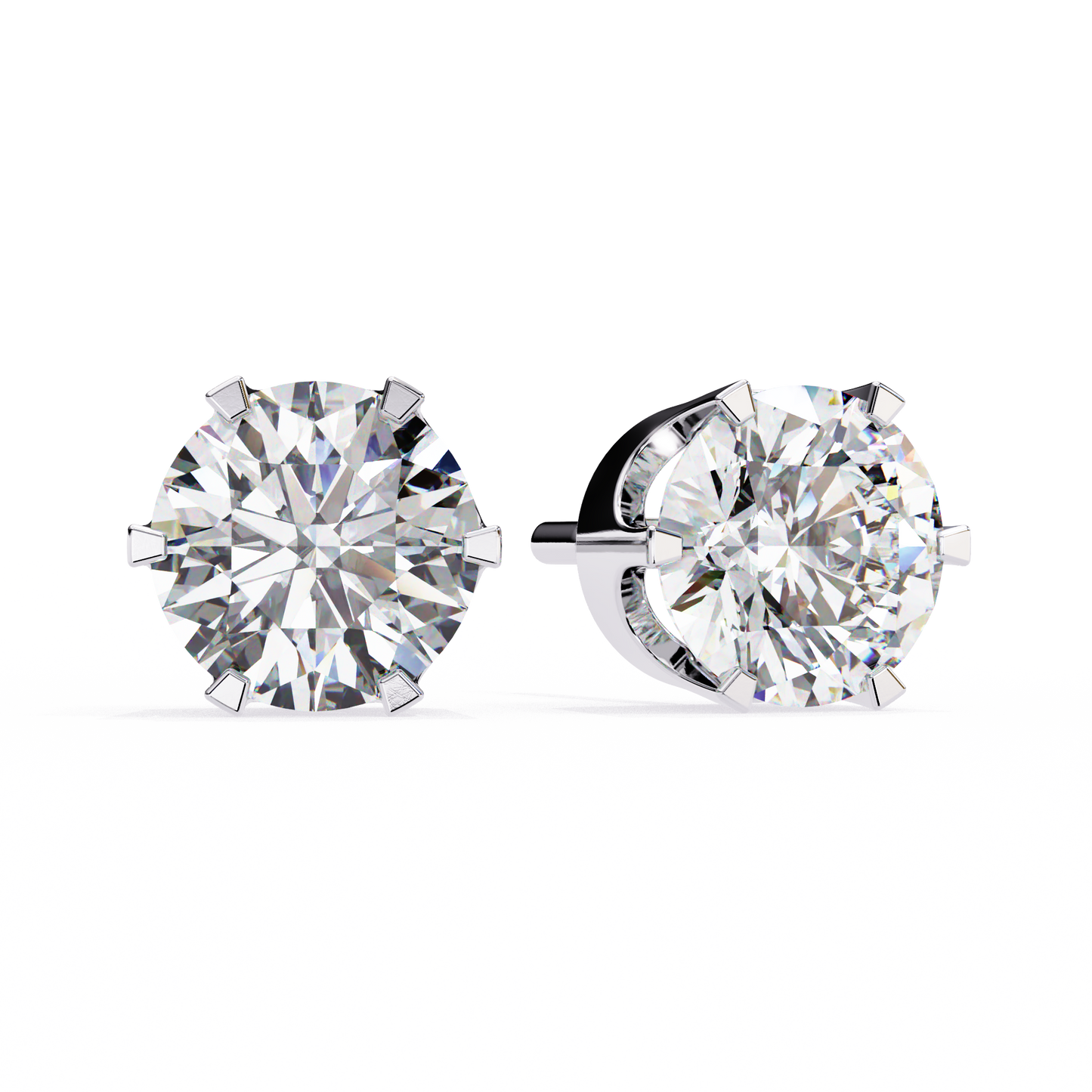 Amara Gioiello Round Solitaire Diamond earrlings