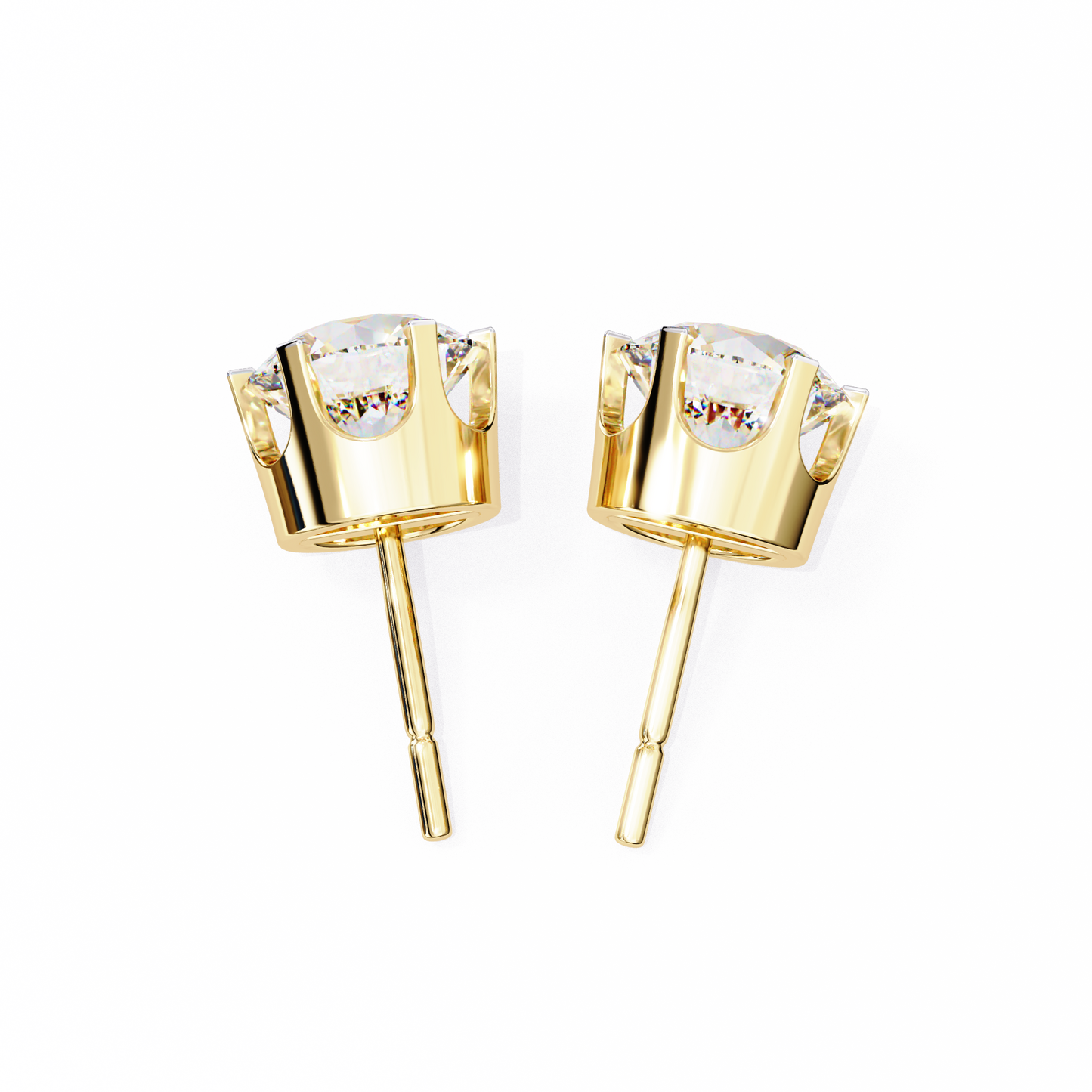 Amara Gioiello Round Solitaire Diamond earrlings
