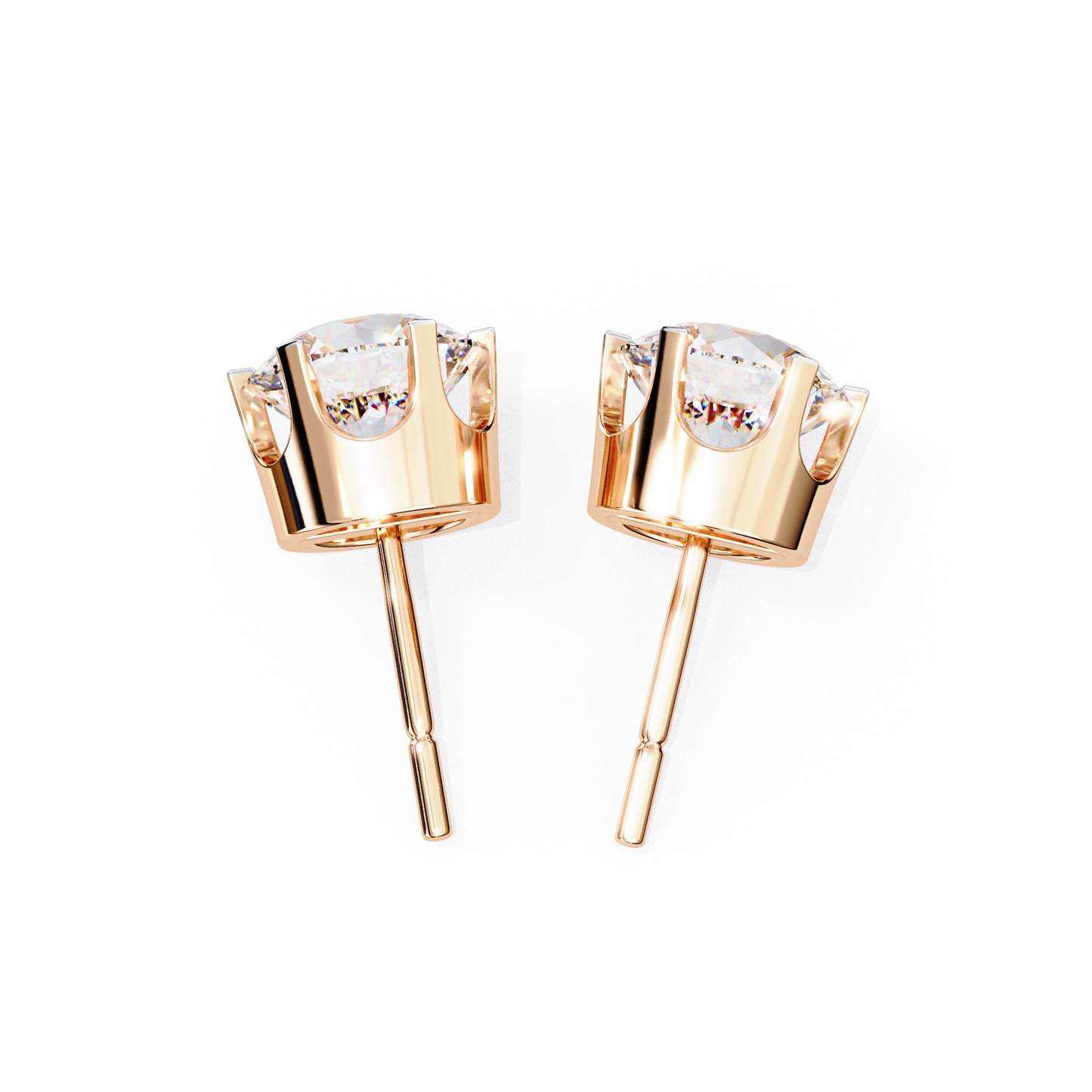Amara Gioiello Round Solitaire Diamond earrlings
