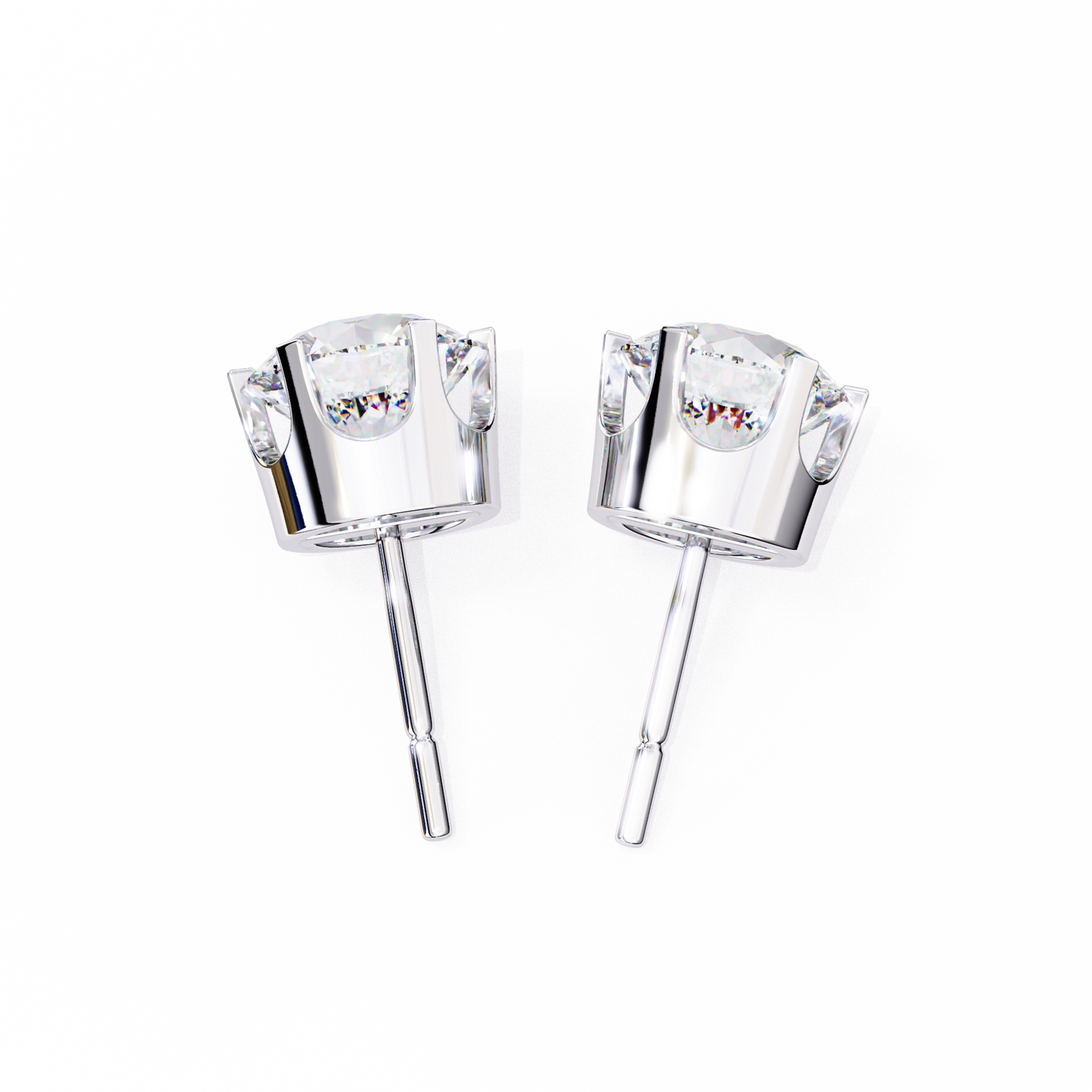 Amara Gioiello Round Solitaire Diamond earrlings