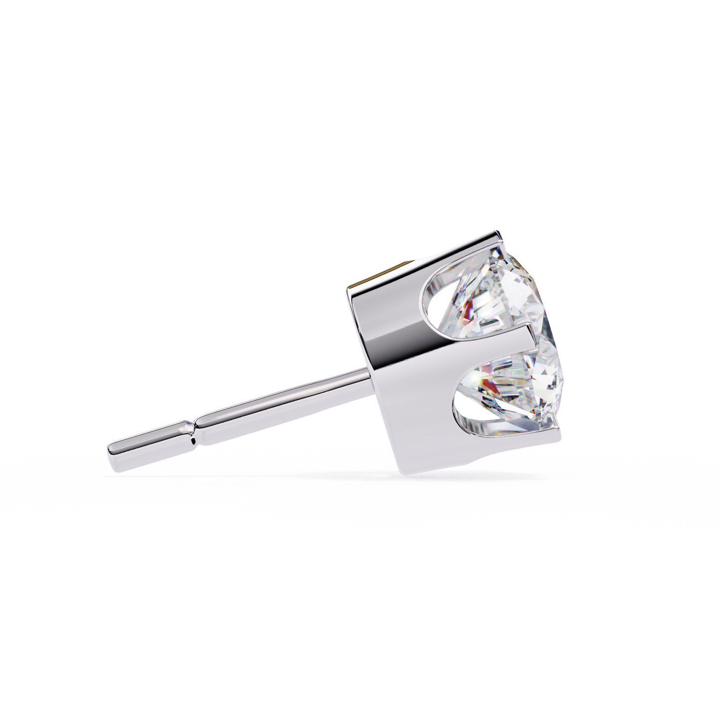 Amara Gioiello Round Solitaire Diamond earrlings