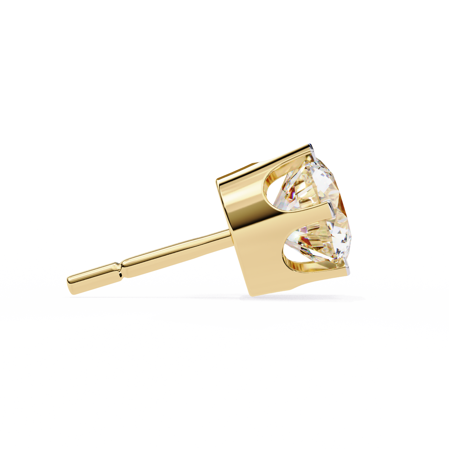 Amara Gioiello Round Solitaire Diamond earrlings