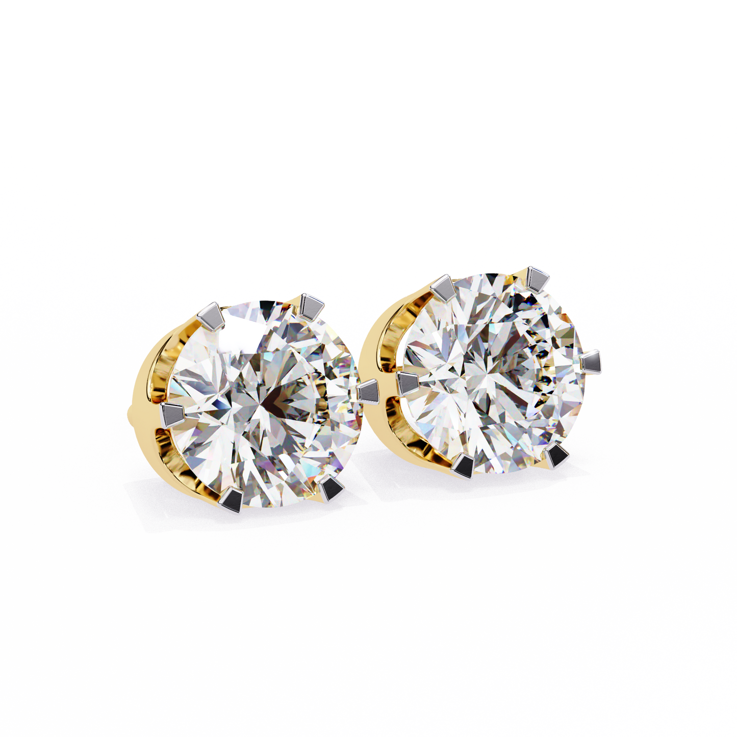 Amara Gioiello Round Solitaire Diamond earrlings