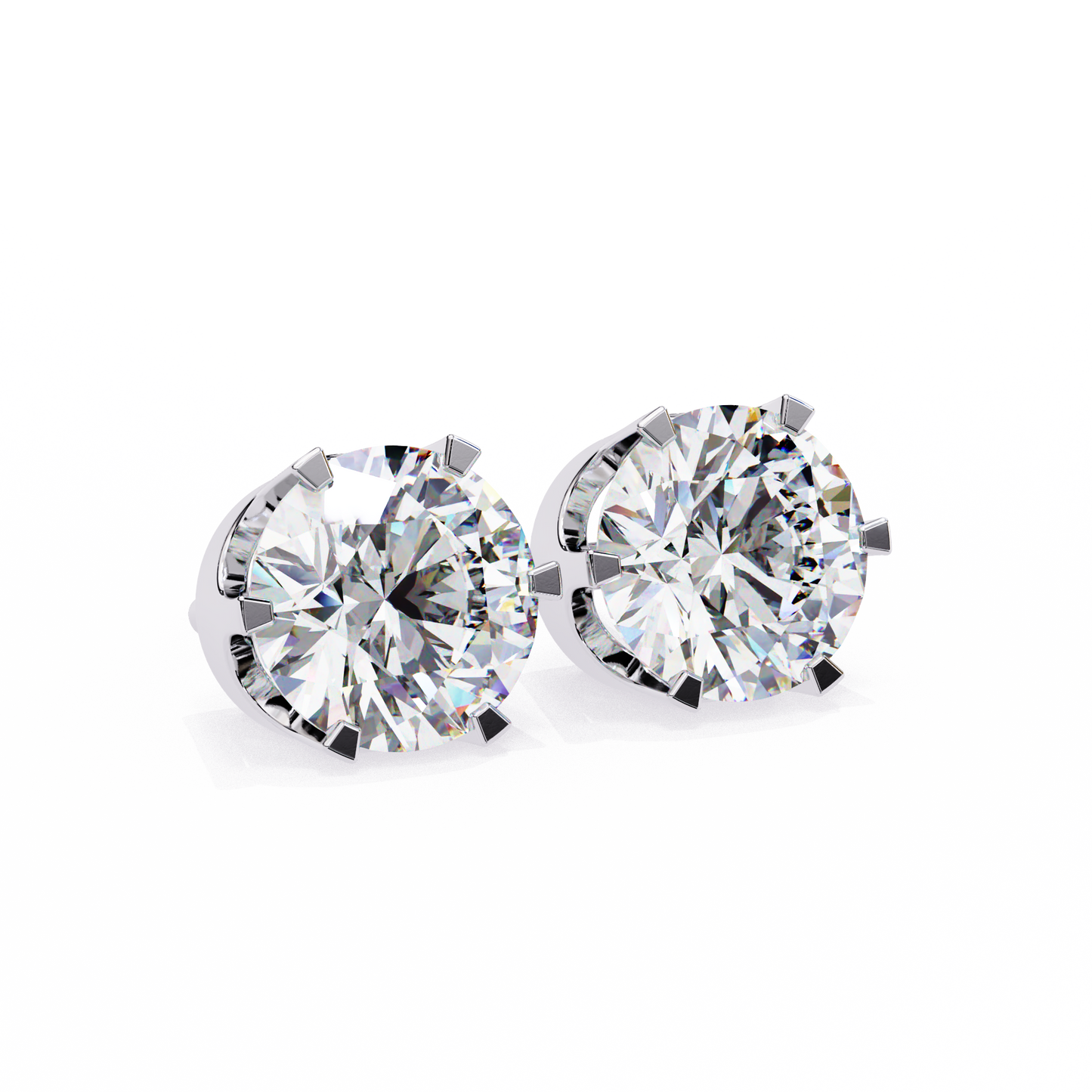 Amara Gioiello Round Solitaire Diamond earrlings