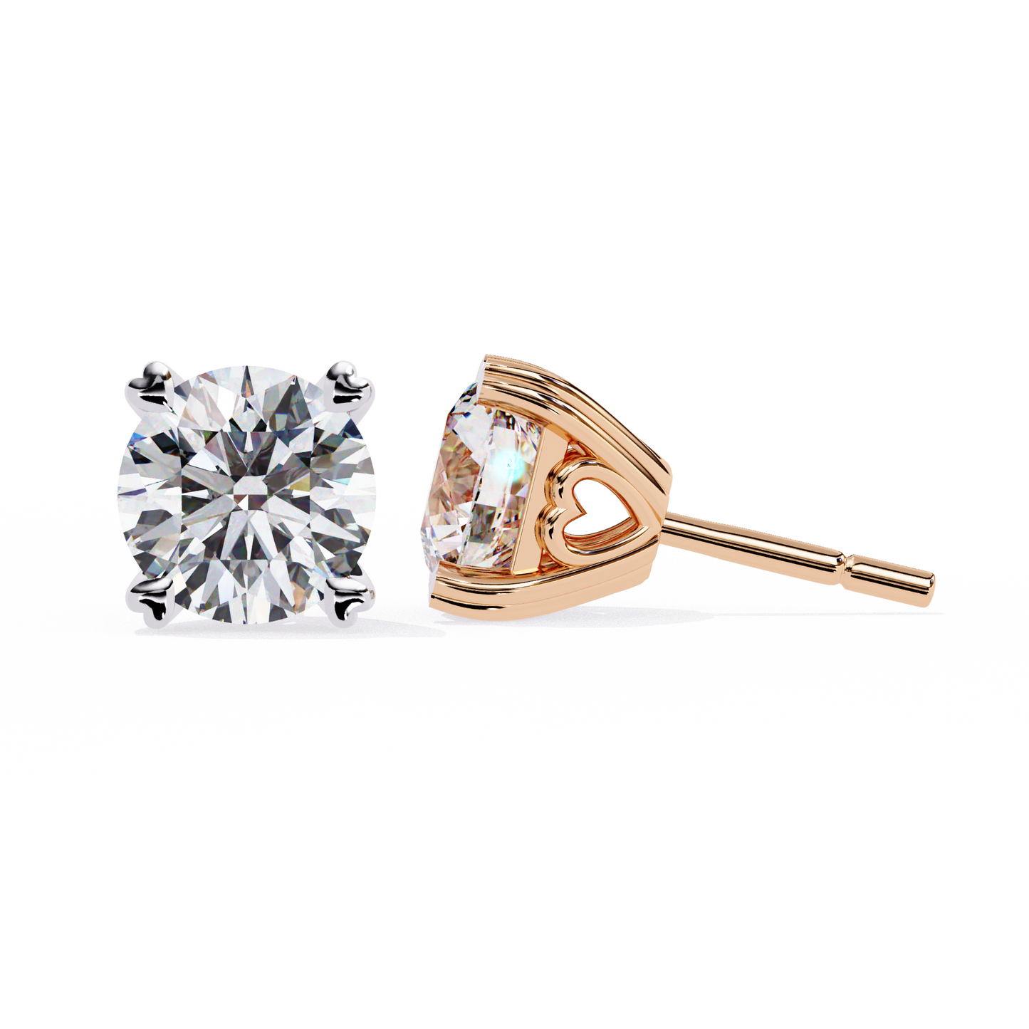 Vento di Stelle Round Solitaire Diamond Studs