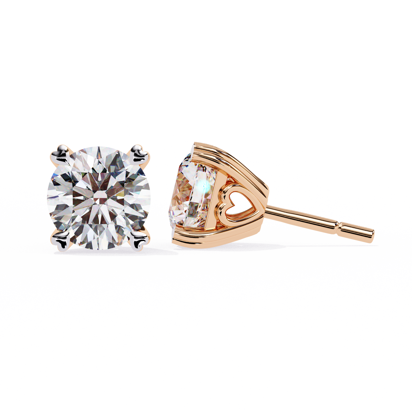 Vento di Stelle Round Solitaire Diamond Studs