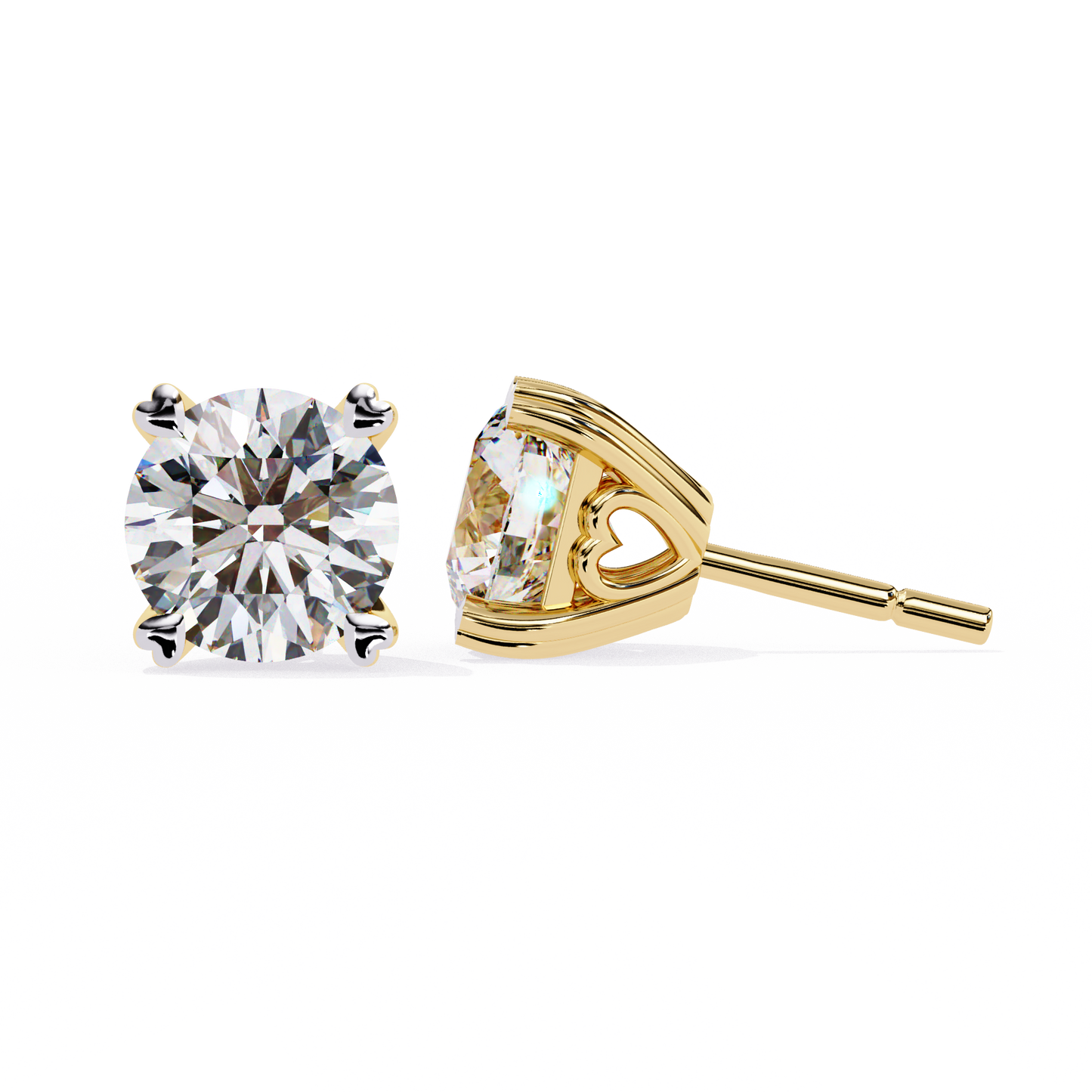 Vento di Stelle Round Solitaire Diamond Studs