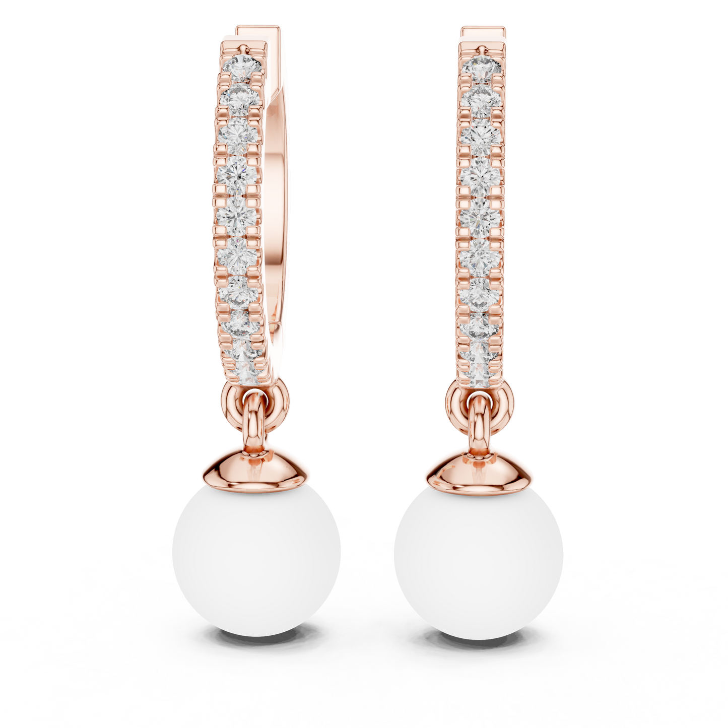 Éclat Pearlé Diamond Hoops Earrings