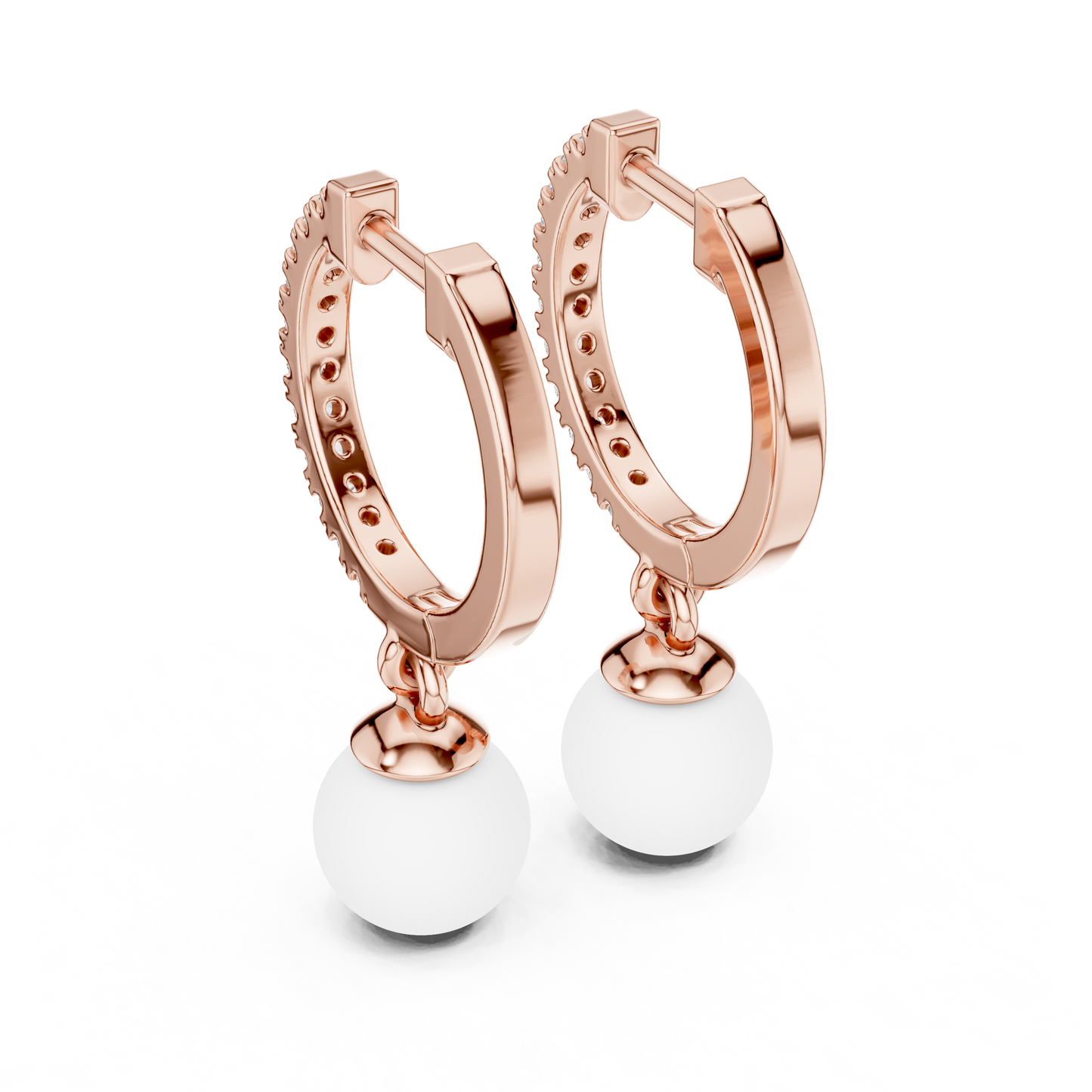 Éclat Pearlé Diamond Hoops Earrings