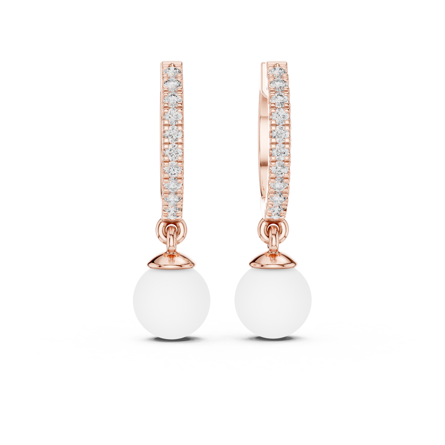 Éclat Pearlé Diamond Hoops Earrings