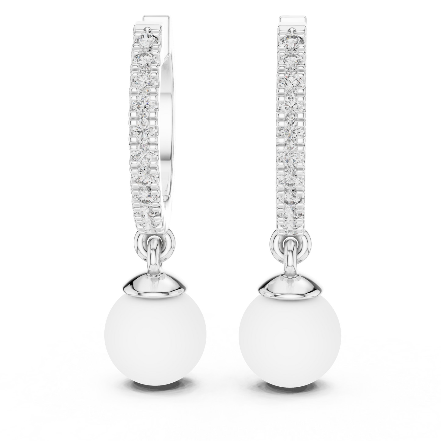 Éclat Pearlé Diamond Hoops Earrings